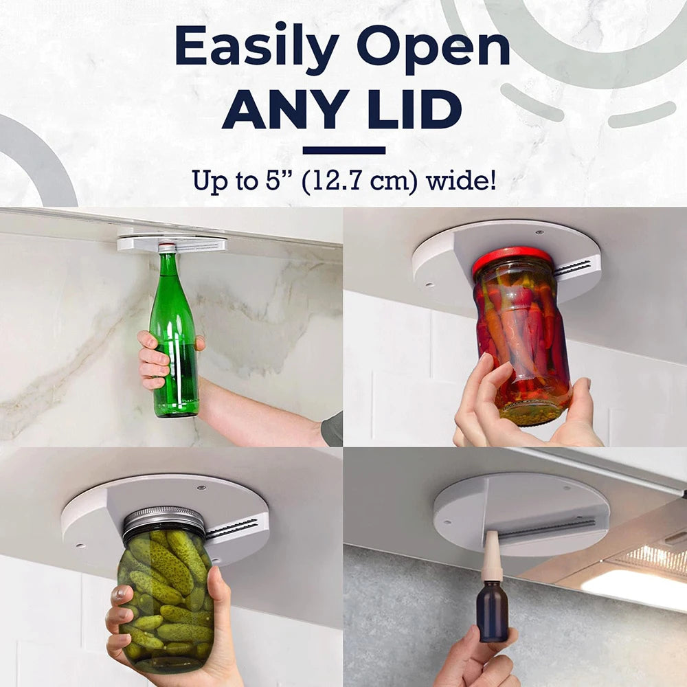 Under-Cabinet One-Handed Jar Opener