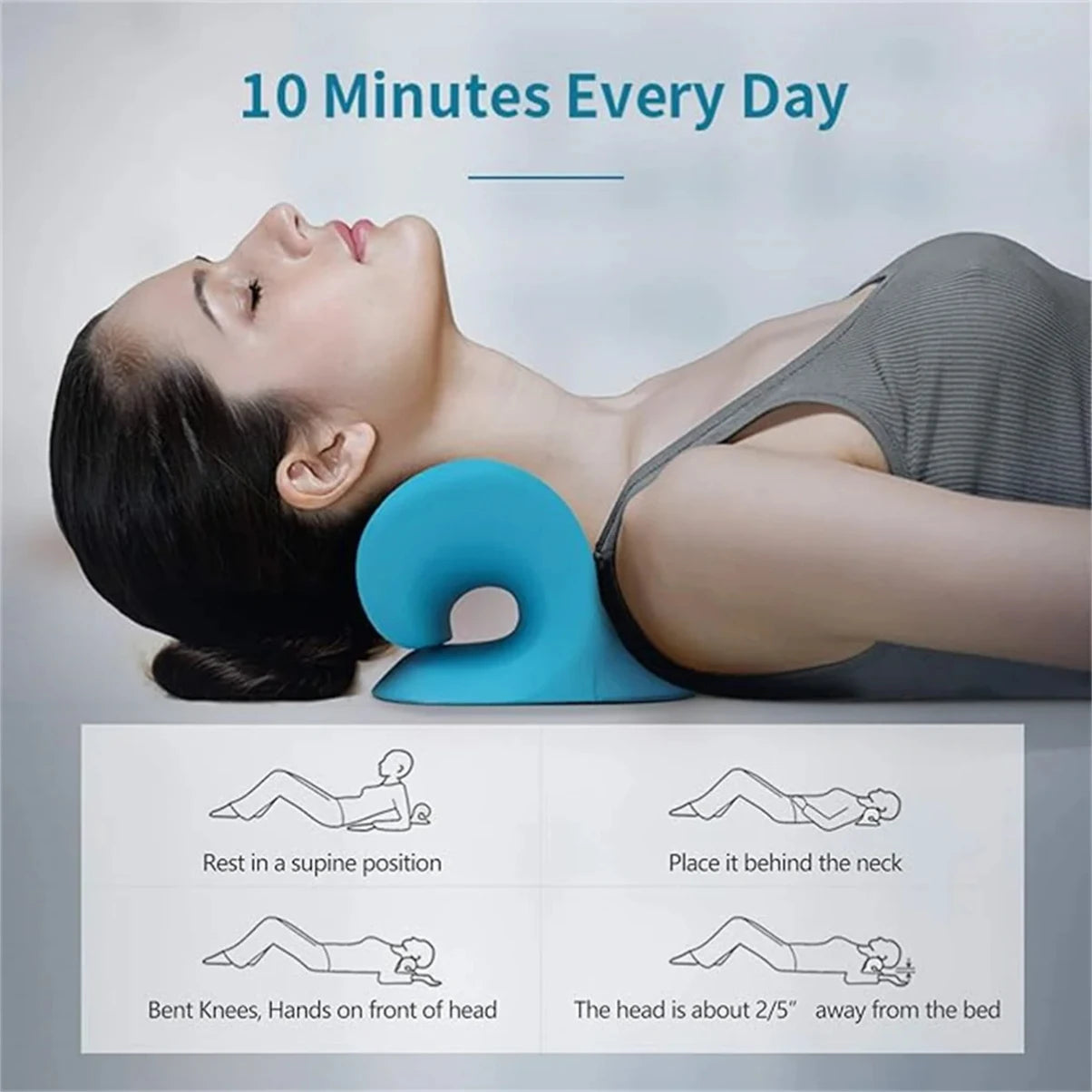 C-Shaped Neck Support & Shoulder Relaxer Pillow