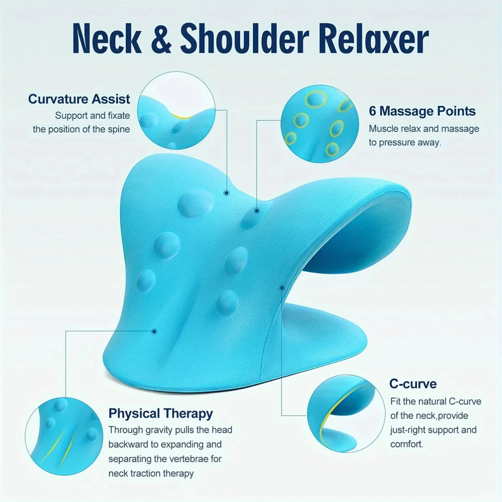 C-Shaped Neck Support & Shoulder Relaxer Pillow