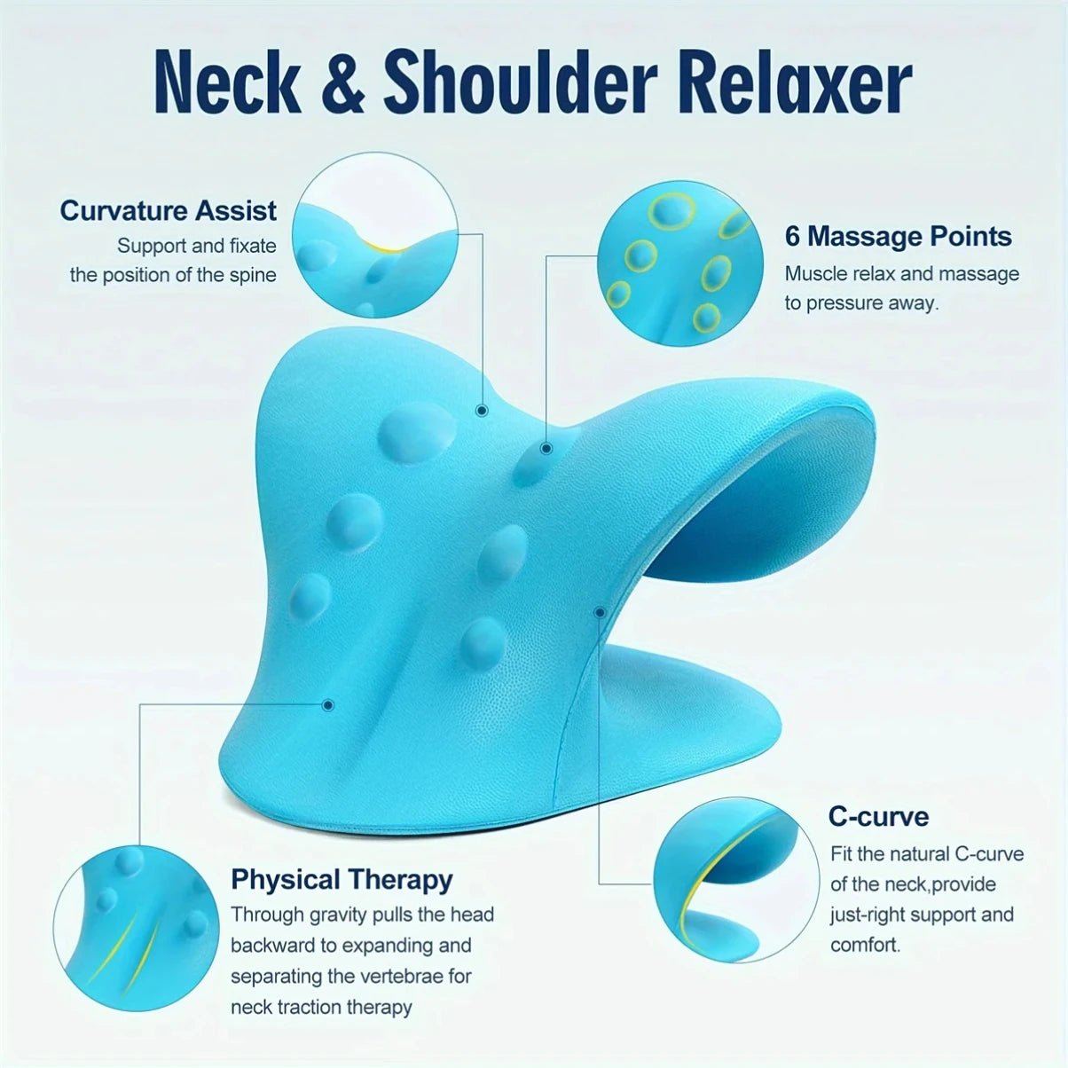 C-Shaped Neck Support & Shoulder Relaxer Pillow