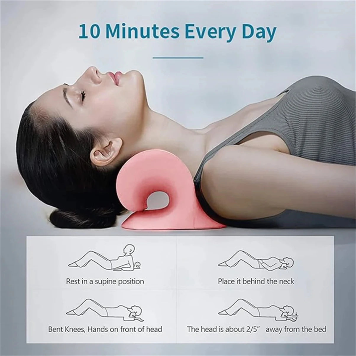 C-Shaped Neck Support & Shoulder Relaxer Pillow